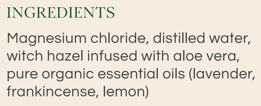Magnesium Oil Mist